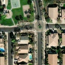 Sand Volleyball Court, Gilbert, AZ — aerial view
