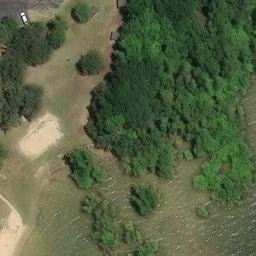 Sand Volleyball Court, Cooper, TX — aerial view