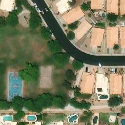 Sand Volleyball Court, Tempe, AZ — aerial view