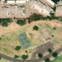 Sand Volleyball Court, Phoenix, AZ — aerial view