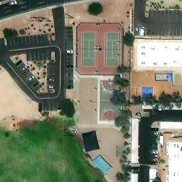 Sand Volleyball Court, Phoenix, AZ — aerial view