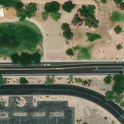 Sand Volleyball Court, Chandler, AZ — aerial view