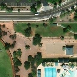 Sand Volleyball Court, Chandler, AZ — aerial view