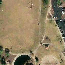 Sand Volleyball Court, Gilbert, AZ — aerial view