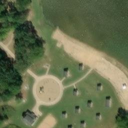 Sand Volleyball Court, Cooper, TX — aerial view