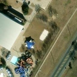 Sand Volleyball Court, Denton, TX — aerial view