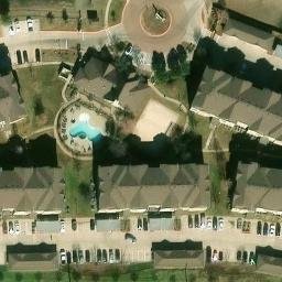 Sand Volleyball Court, Denton, TX — aerial view
