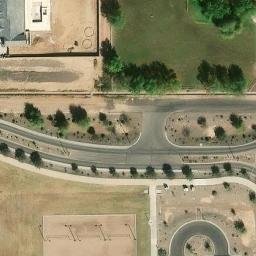 Sand Volleyball Court, Queen Creek, AZ — aerial view