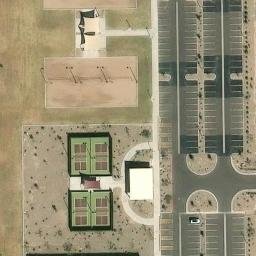 Sand Volleyball Court, Queen Creek, AZ — aerial view