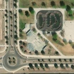 Sand Volleyball Court, Queen Creek, AZ — aerial view