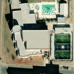 Sand Volleyball Court, Commerce, TX — aerial view