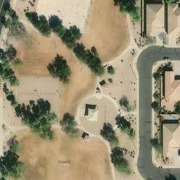 Sand Volleyball Court, Gilbert, AZ — aerial view