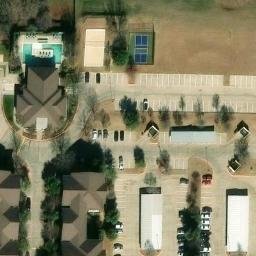 Sand Volleyball Court, Denton, TX — aerial view