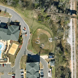 Sand Volleyball Court, Tuscaloosa, AL — aerial view