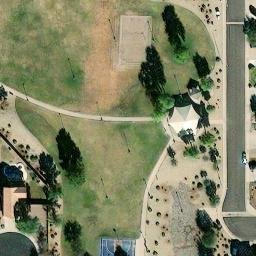 Sand Volleyball Court, Chandler, AZ — aerial view