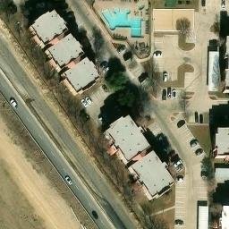 Sand Volleyball Court, Denton, TX — aerial view