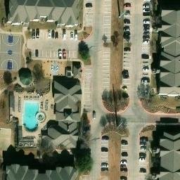 Sand Volleyball Court, Denton, TX — aerial view