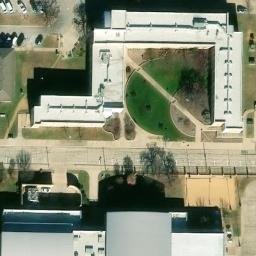 Sand Volleyball Court, Denton, TX — aerial view