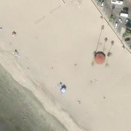 Sand Volleyball Court, Oceanside, CA — aerial view