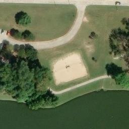 Sand Volleyball Court, McKinney, TX — aerial view