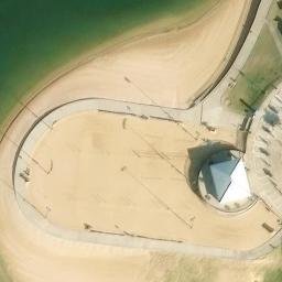 Sand Volleyball Court, Little Elm, TX — aerial view
