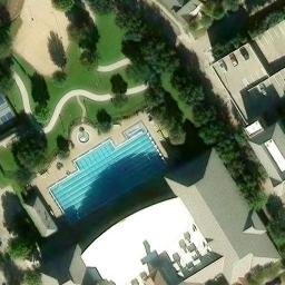 Sand Volleyball Court, Allen, TX — aerial view