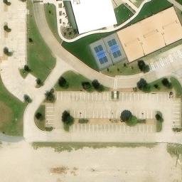 Sand Volleyball Court, Allen, TX — aerial view