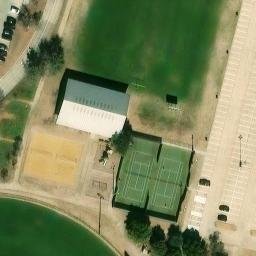 Sand Volleyball Court, Frisco, TX — aerial view