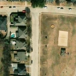 Sand Volleyball Court, The Colony, TX — aerial view