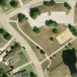 Sand Volleyball Court, Parker, TX — aerial view