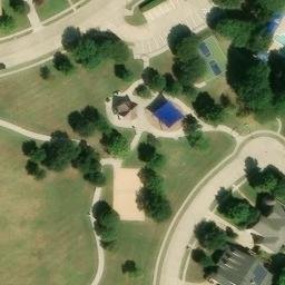 Sand Volleyball Court, Murphy, TX — aerial view