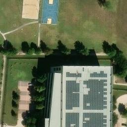 Sand Volleyball Court, Plano, TX — aerial view