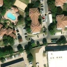 Sand Volleyball Court, Lewisville, TX — aerial view