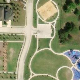 Sand Volleyball Court, Sachse, TX — aerial view