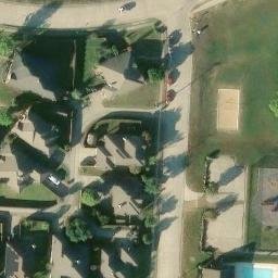 Sand Volleyball Court, Royse City, TX — aerial view