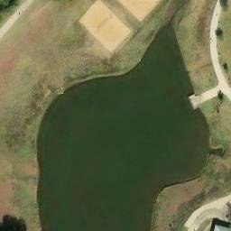 Sand Volleyball Court, Coppell, TX — aerial view