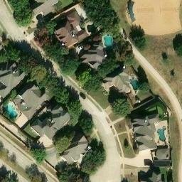 Sand Volleyball Court, Coppell, TX — aerial view