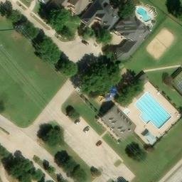 Sand Volleyball Court, Sachse, TX — aerial view