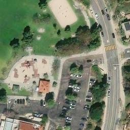 Sand Volleyball Court, Fairbanks Ranch, CA — aerial view