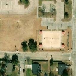 Sand Volleyball Court, Farmers Branch, TX — aerial view