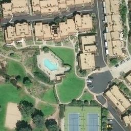 Sand Volleyball Court, Del Mar, CA — aerial view