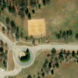 Sand Volleyball Court, Addison, TX — aerial view