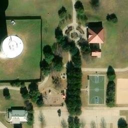 Sand Volleyball Court, Colleyville, TX — aerial view