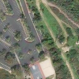 Sand Volleyball Court, Sorrento Valley, CA — aerial view