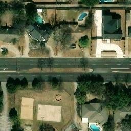 Sand Volleyball Court, Farmers Branch, TX — aerial view