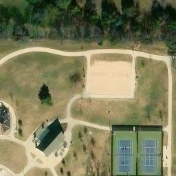 Sand Volleyball Court, Colleyville, TX — aerial view