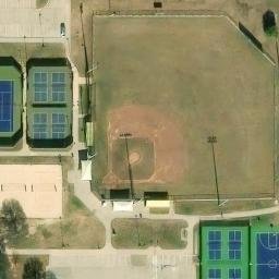 Sand Volleyball Court, Colleyville, TX — aerial view