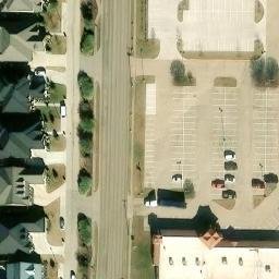 Sand Volleyball Court, Watauga, TX — aerial view