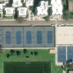 Sand Volleyball Court, La Jolla, CA — aerial view