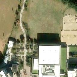 Sand Volleyball Court, University Park, TX — aerial view
